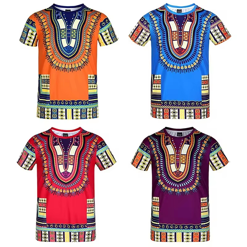 Dashiki Shirt Men - Summer Harajuku 3D Print African Dashiki