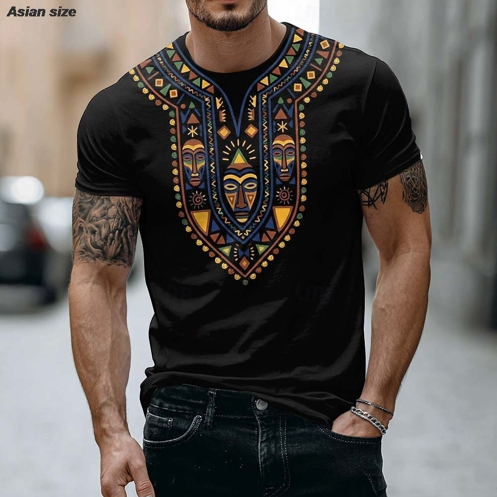 Dashiki Shirt Men - 2026 Mens African Tribal Mask T