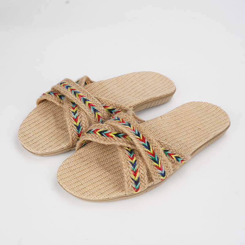 Ethnic Boho Fashion - SHAJI Summer Women's Linen Slippers Home;