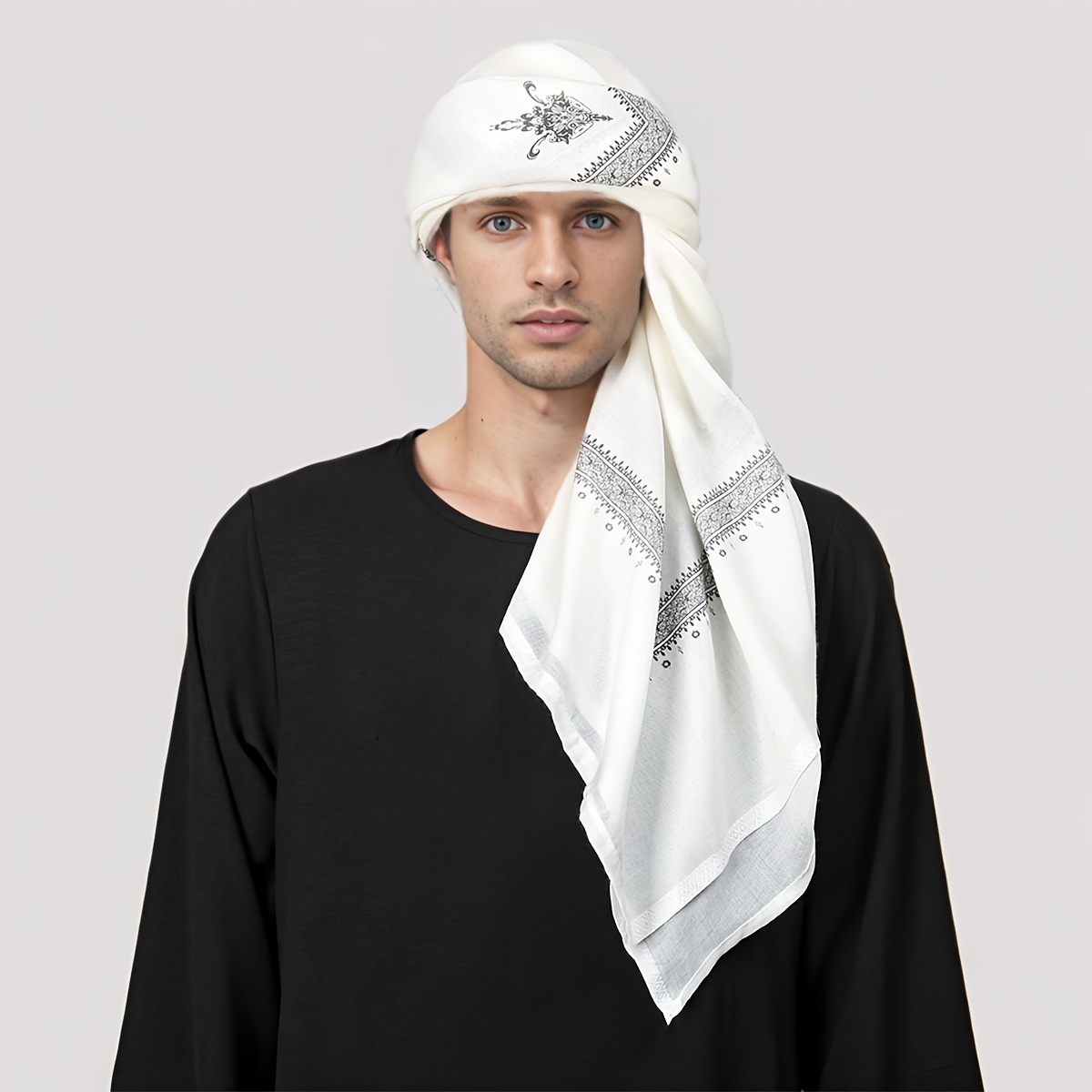 Fashion Ethnic Wear For Men - Ethnic Retro Patterned Men's Headscarf, Casual