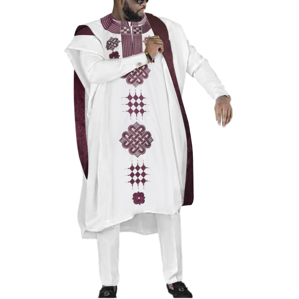 Dashiki Shirt Men - H&D Embroidered Dashiki Agbada Men African