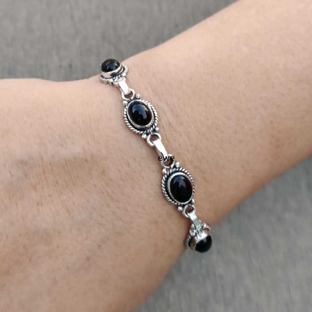 Fashion Ethnic Wear For Men - Gothic Bohemian Silver Color Oval Gemstone
