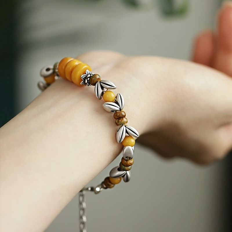 Yellow Disc Round Bead Spacer  - Ethnic Wear Fashion Designer review and price