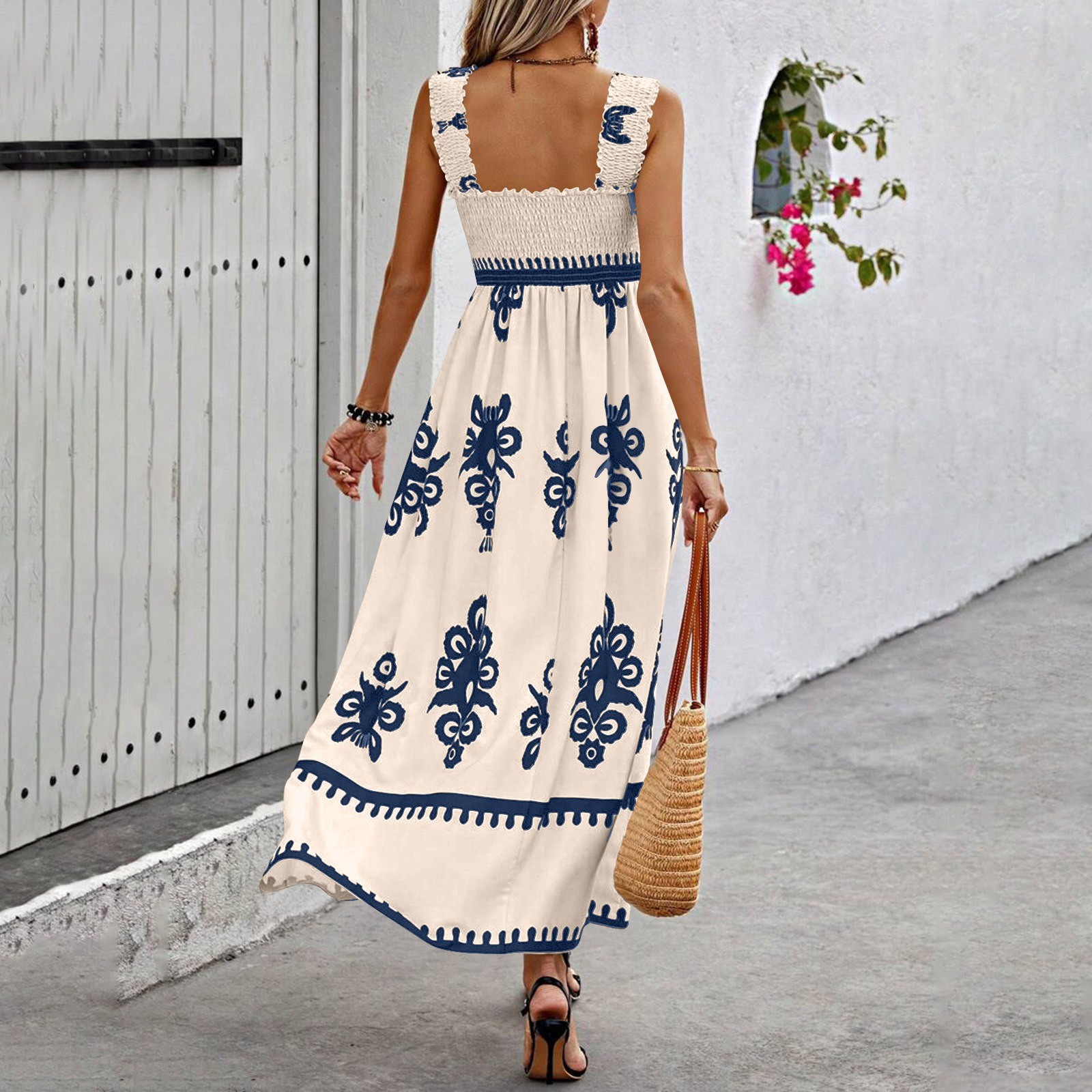 Retro Floral Print Beach Vacat - Ethnic Boho Fashion review and price