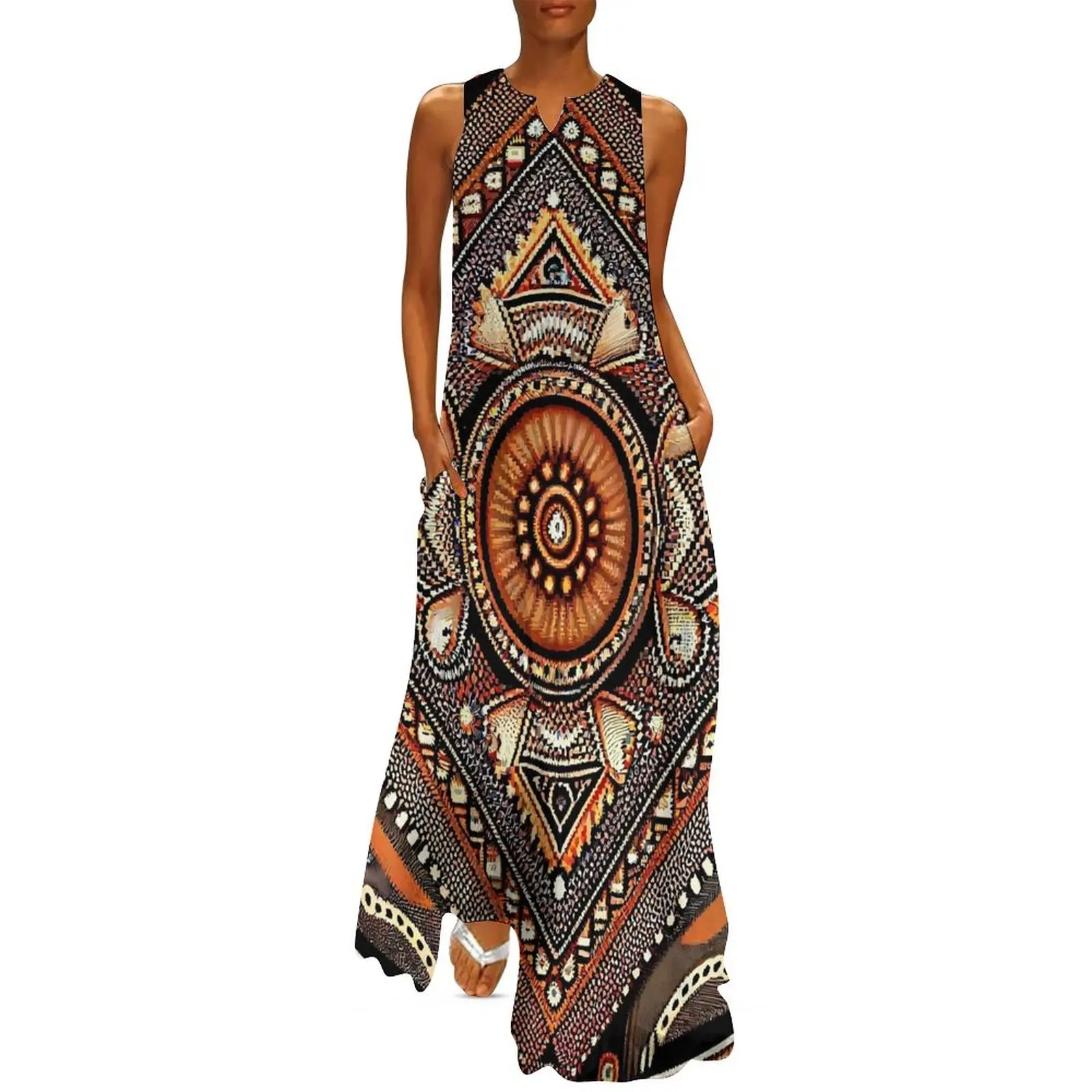 Vintage Ethnic Long Dress Red  - Ethnic Boho Fashion review and price