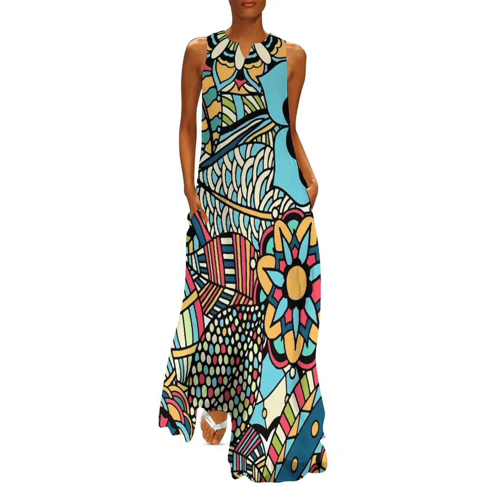 Vintage Ethnic Long Dress Red  - Ethnic Boho Fashion review and price