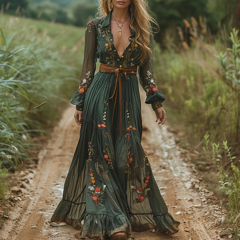 Ethnic Fashion Floral Print Vi - Ethnic Boho Fashion review and price