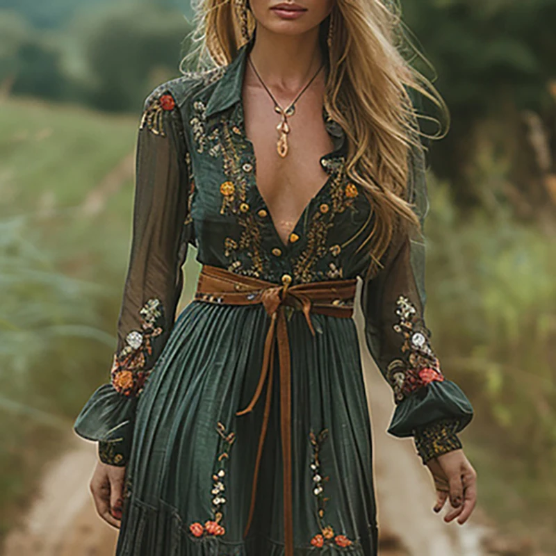 Ethnic Fashion Floral Print Vi - Ethnic Boho Fashion review and price