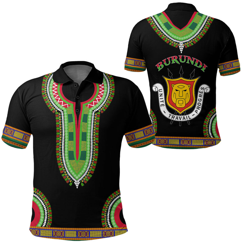 Burundi Flag Map 3D Print Polo - Dashiki Shirt Men review and price