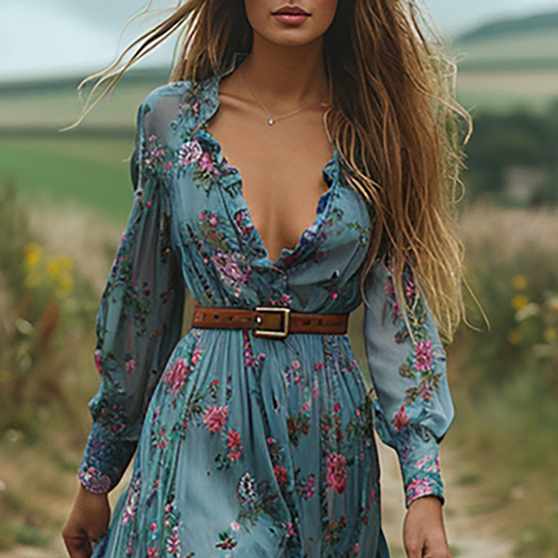 Ethnic Fashion Floral Print Vi - Ethnic Boho Fashion review and price