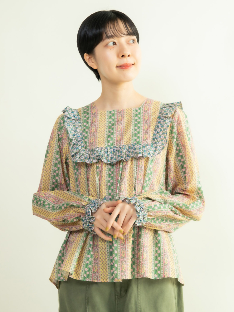 Sweet Floral Print Shirt with  - Ethnic Fashion Brands review and price