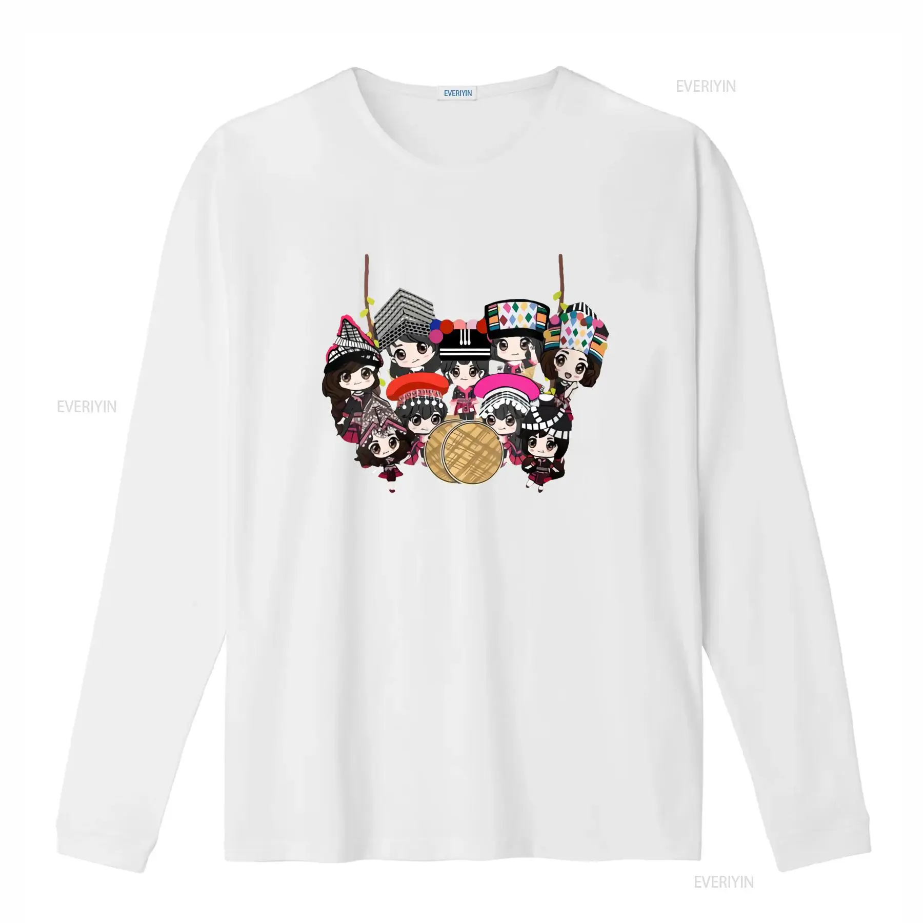 9 Hmong Girls Cartoon Print T  - Fashion Ethnic Wear For Men review and price