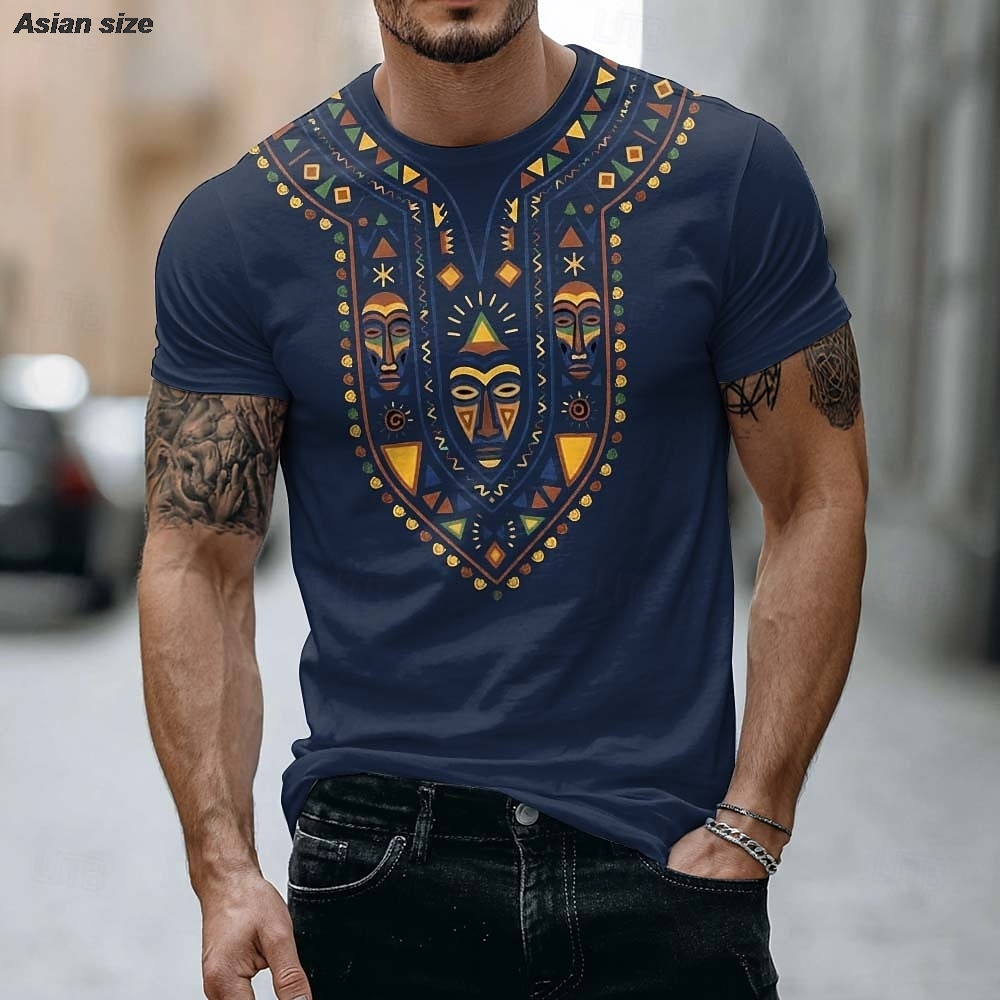 2026 Mens African Tribal Mask  - Dashiki Shirt Men review and price