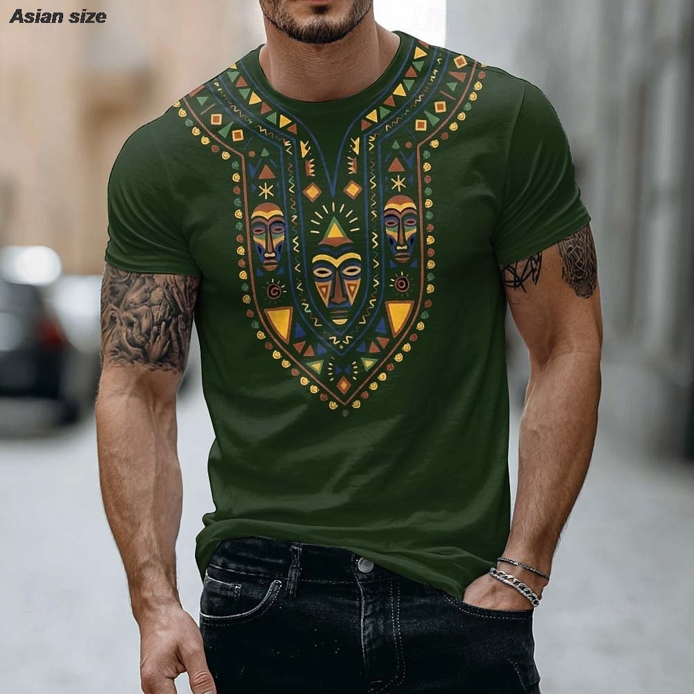 2026 Mens African Tribal Mask  - Dashiki Shirt Men review and price