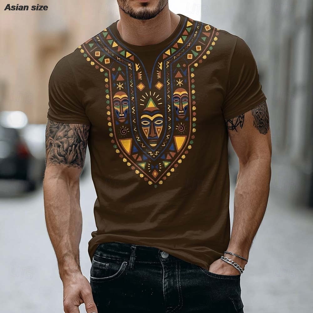 2026 Mens African Tribal Mask  - Dashiki Shirt Men review and price