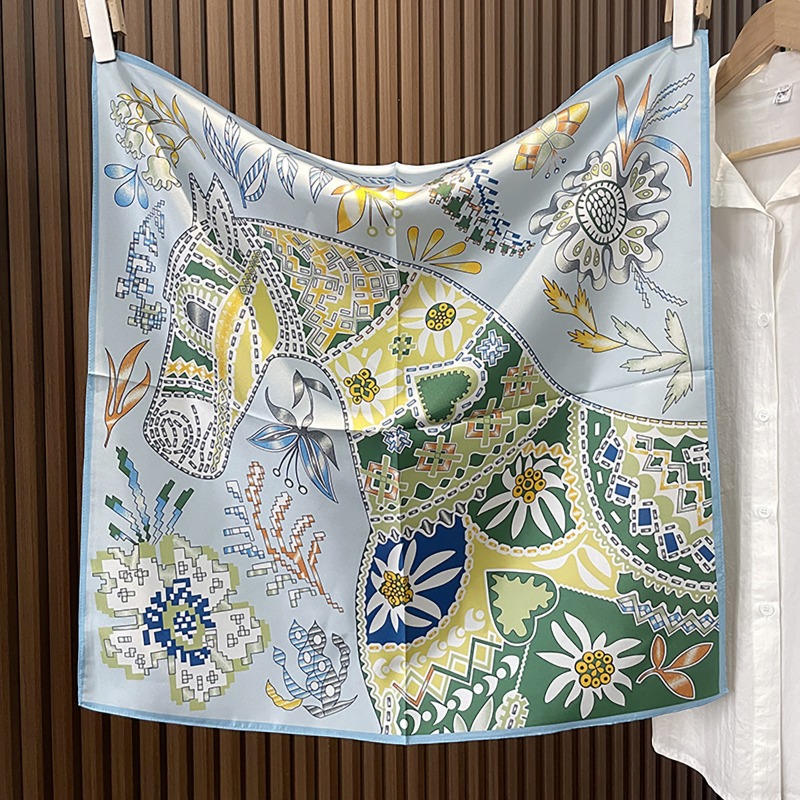 Green Boho Horse Square Scarf  - Ethnic Boho Fashion review and price