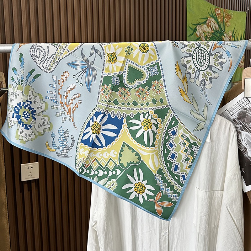 Green Boho Horse Square Scarf  - Ethnic Boho Fashion review and price