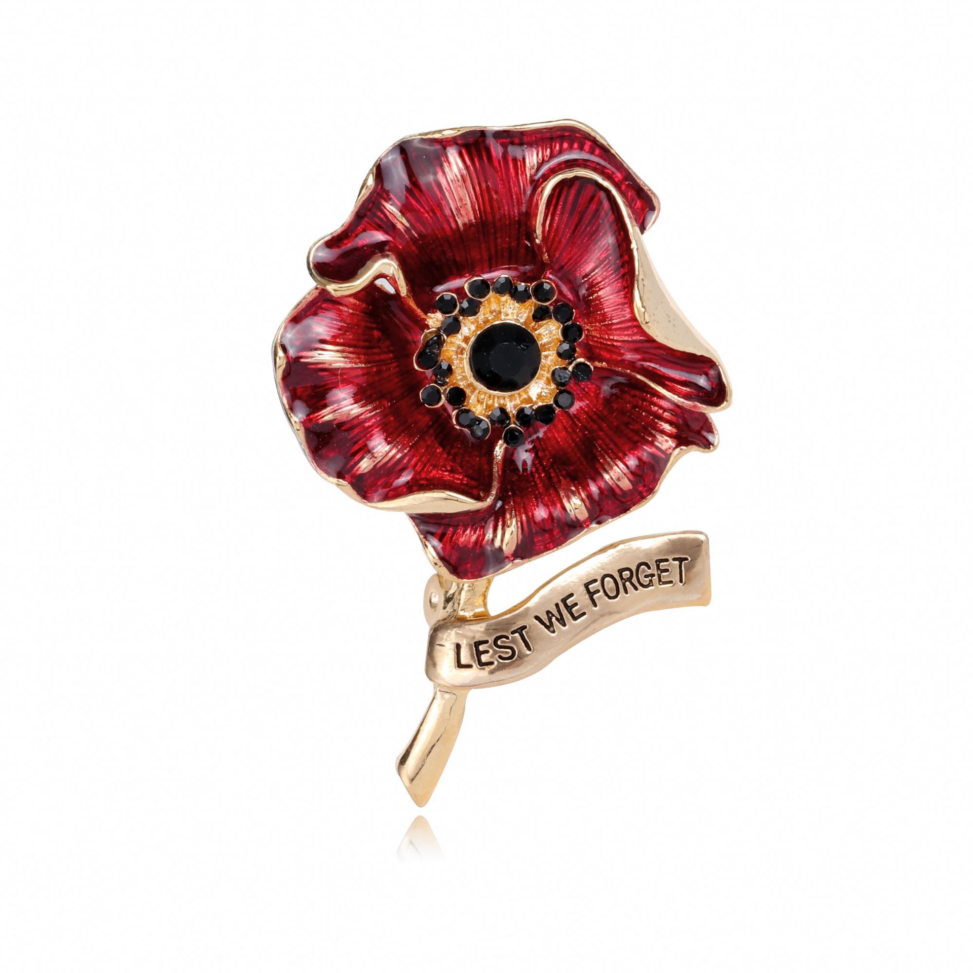 Enameled Red Poppy Flower Broo - Ethnic Fashion Uk review and price