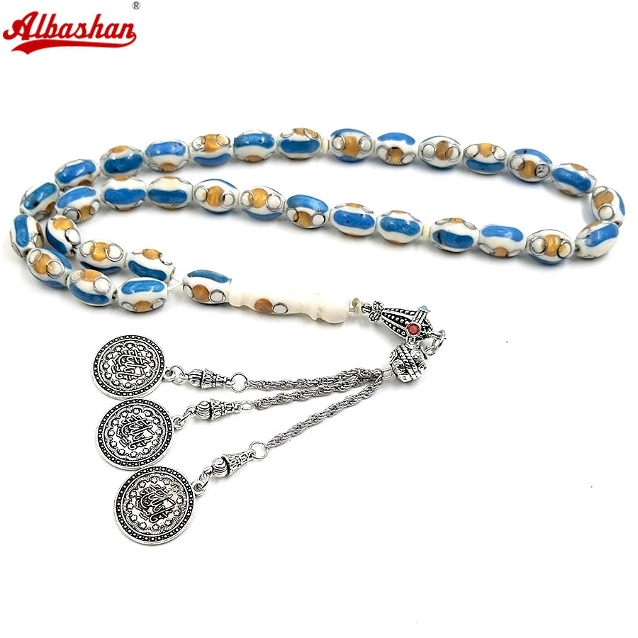 Camel bone Tasbih with Blue li - Ethnic Fashion Online review and price