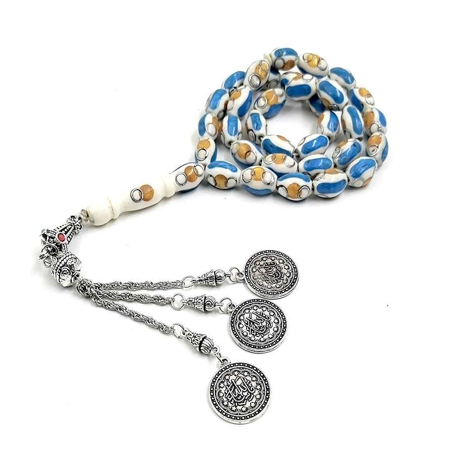 Camel bone Tasbih with Blue li - Ethnic Fashion Online review and price