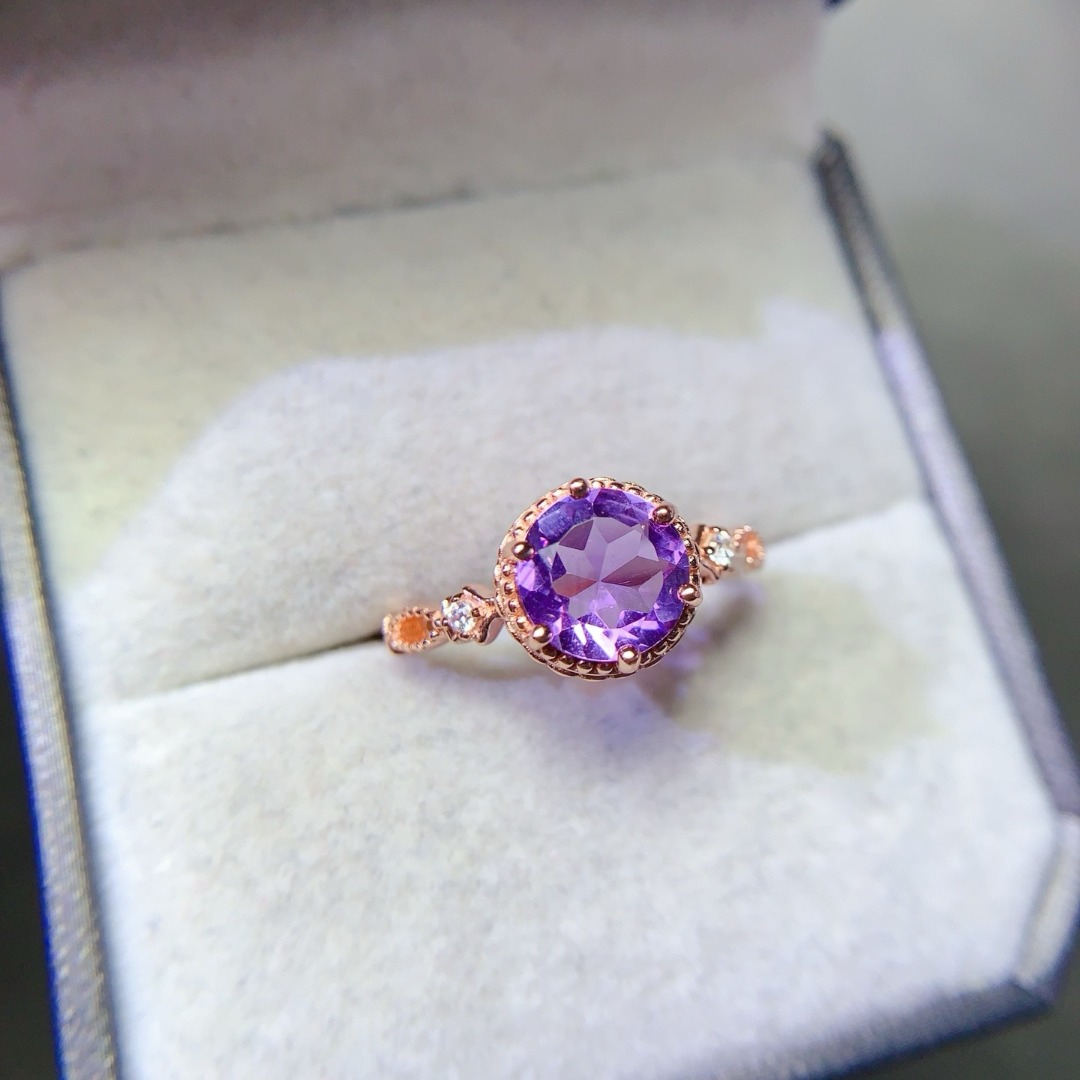 Dazzling Natural Amethyst Ring - Ethnic Wear Fashion Designer review and price