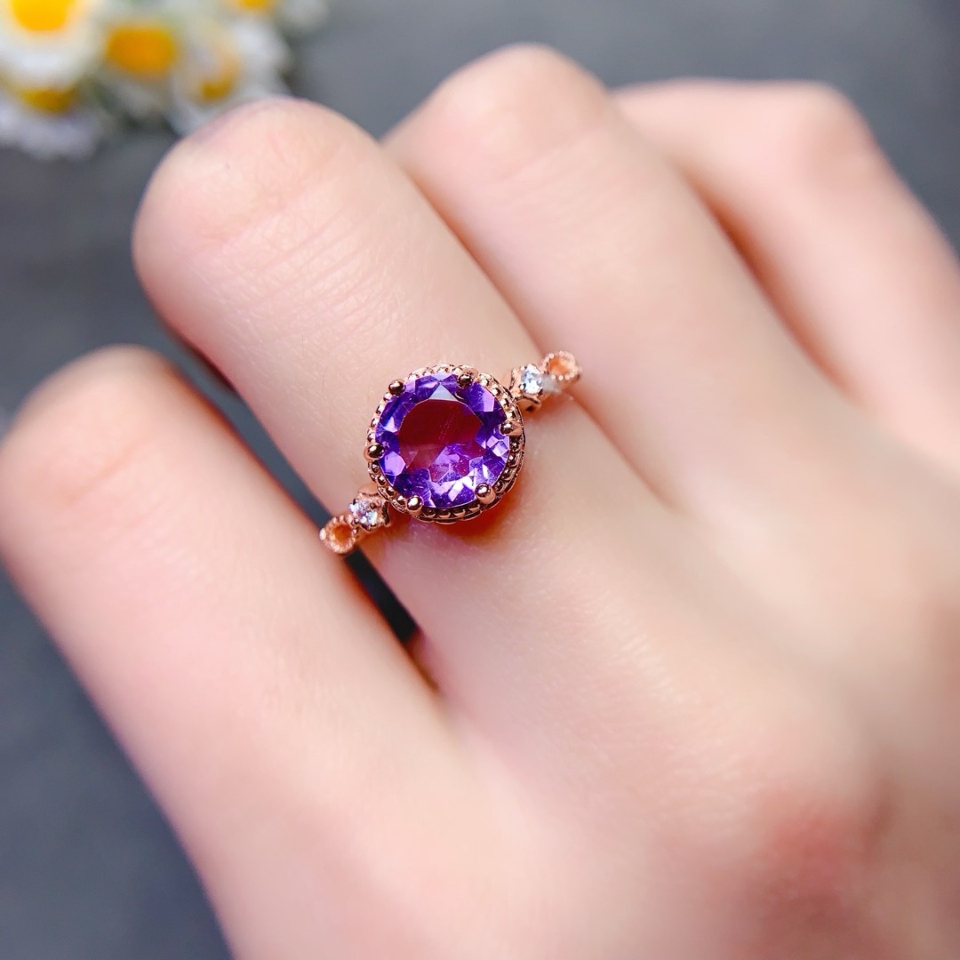 Dazzling Natural Amethyst Ring - Ethnic Wear Fashion Designer review and price