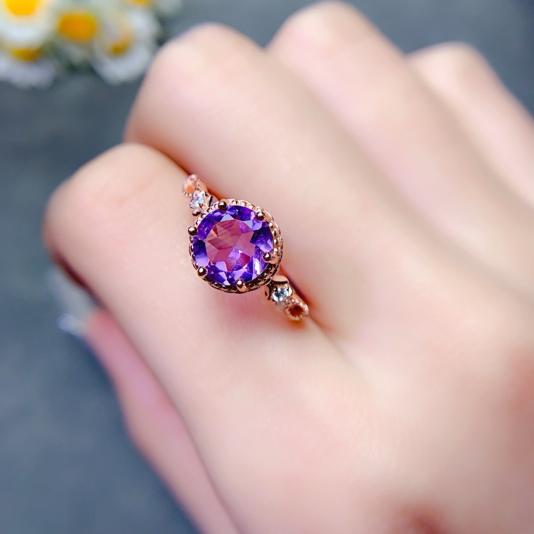 Dazzling Natural Amethyst Ring - Ethnic Wear Fashion Designer review and price