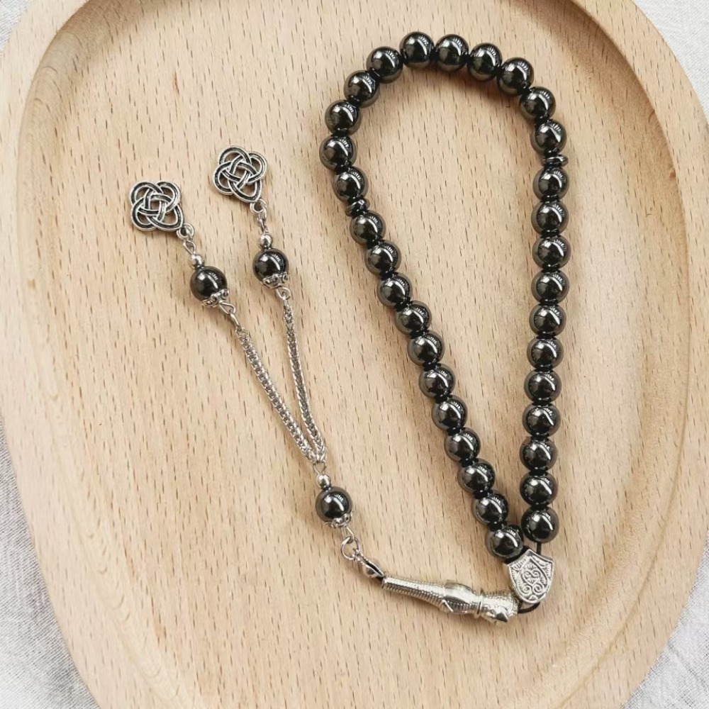 Muslim Obsidian Rosary Bead Br - Fashion Ethnic Wear For Men review and price