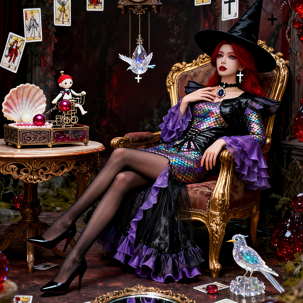 Dark Mermaid Long Dress Costum - Ethnic Wear review and price